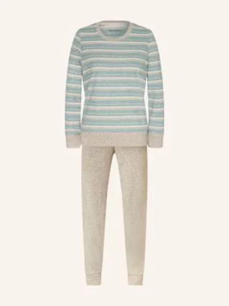 Schiesser Piżama Casual Essentials Z Materiału Frotte beige beżowa