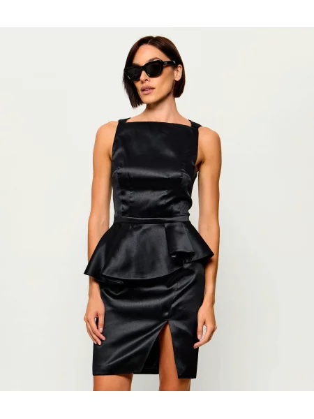 Elisabetta Franchi Rochie cu adaos de mătase negru