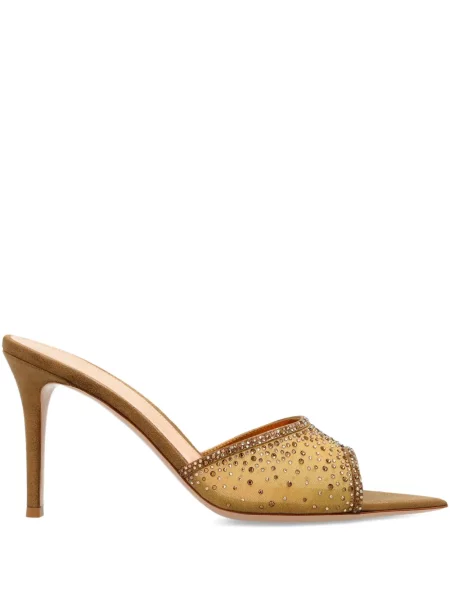 Sandale Gianvito Rossi de cristal auriu