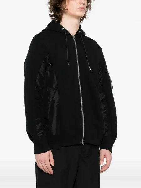Geacă bomber Sacai cu glugă negru