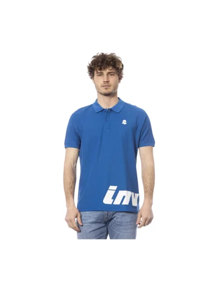 Koszulka polo Invicta z logo z krótkim rękawem niebieska
