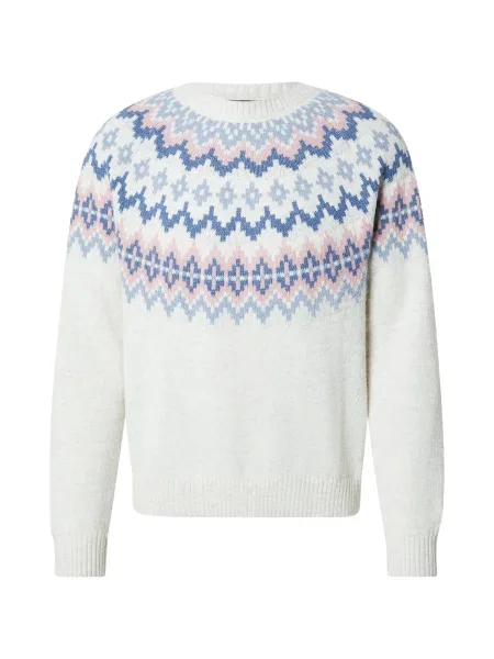 GAP Svetr FAIR ISLE YOKE opálová / královská modrá / růže bílá