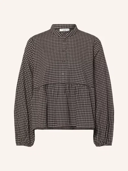 Marc O'polo Denim Flanelová Košilová Halenka světle hnědá / tmavě hnědá černá