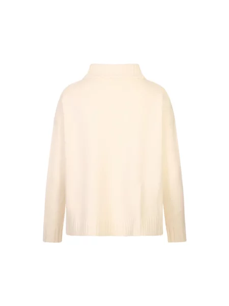 Lniany sweter z golfem Max Mara biały