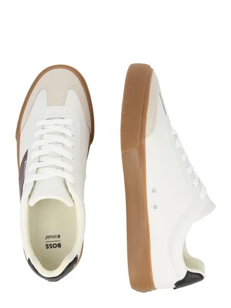 Sneakerși Boss din piele alb