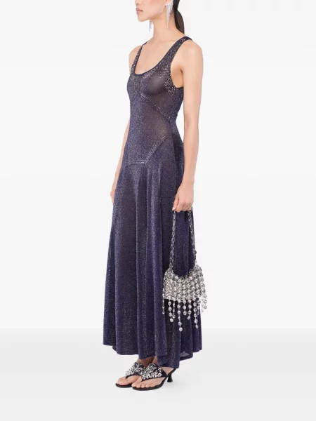 Rochie Rabanne tricotate de costum albastru
