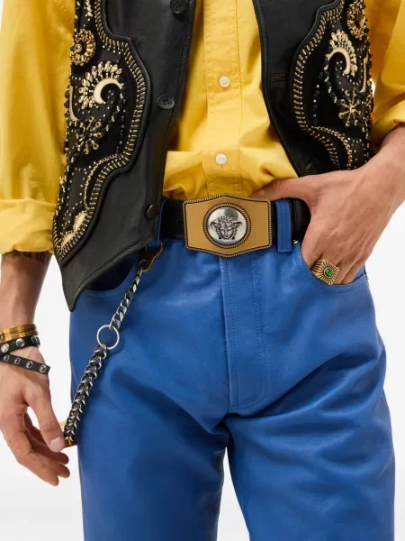 Curea Versace din piele negru