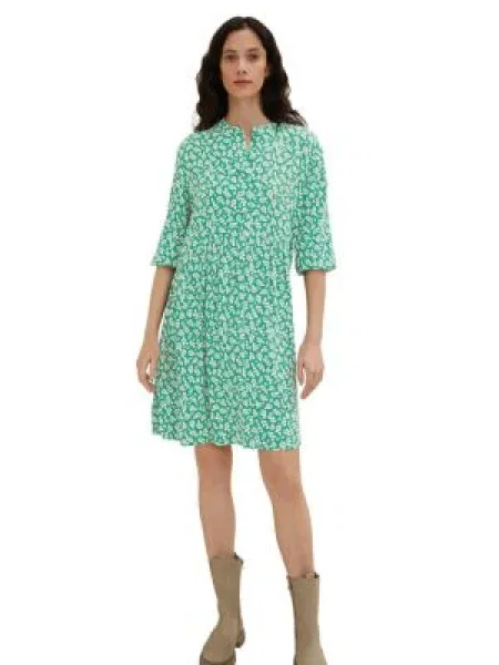 Tom Tailor Rochie Verde alb