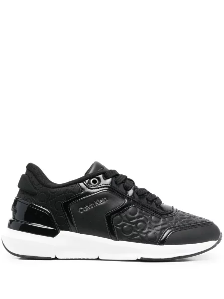 Sneakerși Calvin Klein din piele negru
