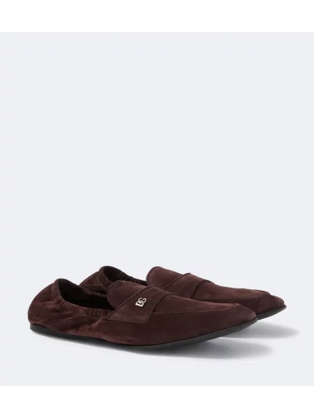 Pantofi loafer Dolce&gabbana din piele de căprioară maro