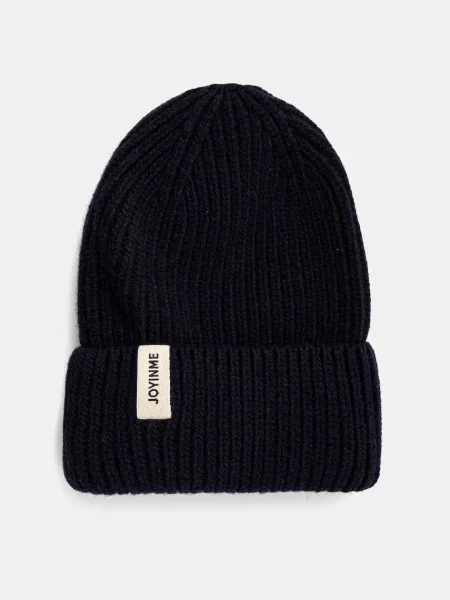 Vunena kapa JOYINME Warm Thoughts tamno od debelog pletiva vunena plava