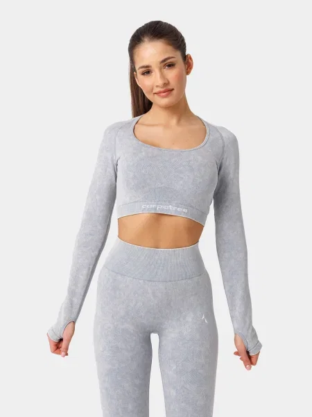 Dámske tréningové tričko s dlhým rukávom Carpatree Yasmine Seamless blue stone wash modrá