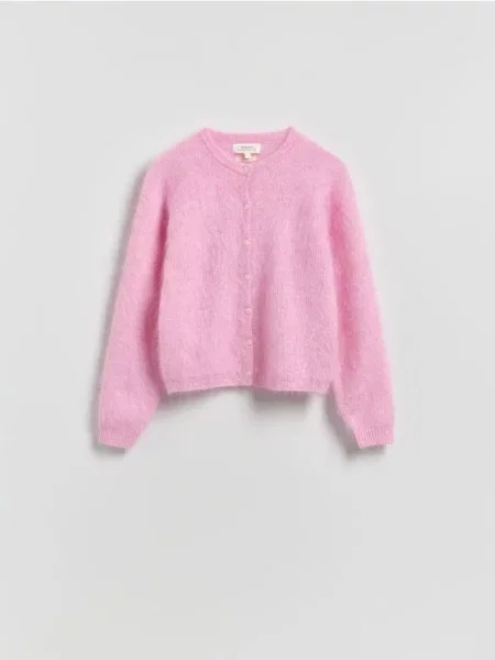 Reserved Cardigan cu lână și mohair roz