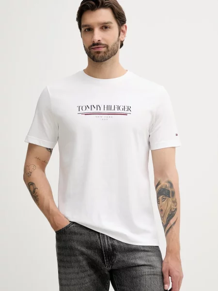 Тениска Tommy Hilfiger с принт бяло