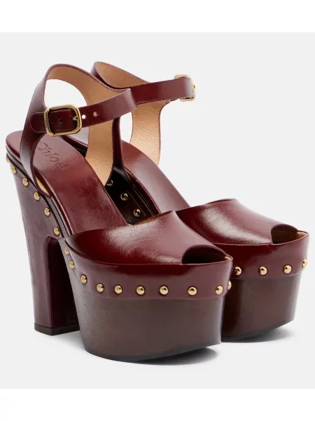Sandale Chloé din piele cu platformă