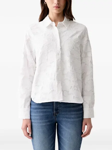 Cămașă Joop! cu model floral din jacard alb