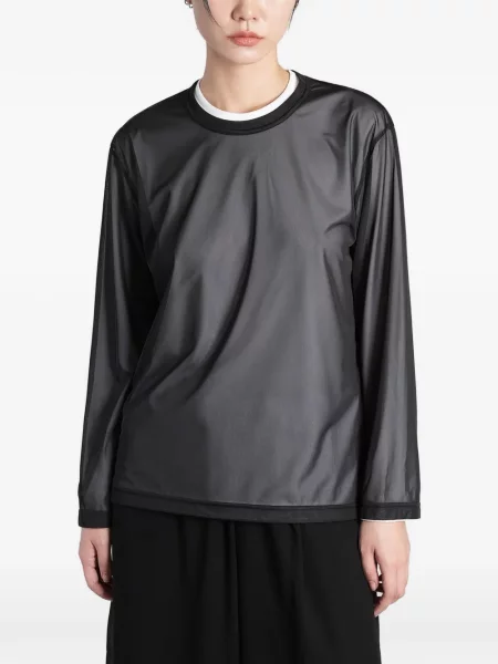 Lung tricou Comme Des Garçons plasă negru