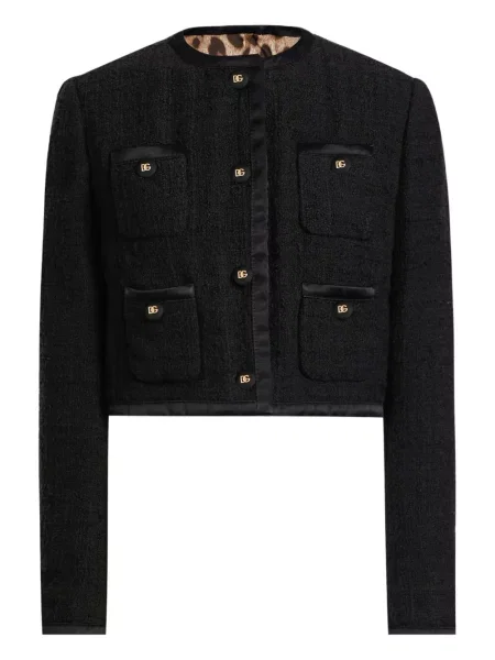 Geacă Dolce & Gabbana din tweed negru
