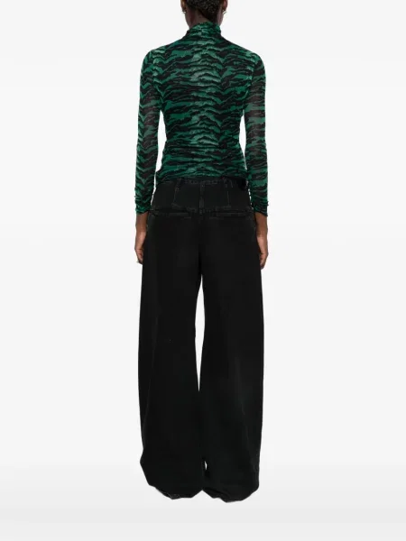 Τοπ Dvf Diane Von Furstenberg με σχέδιο με ρίγες τίγρη πράσινο