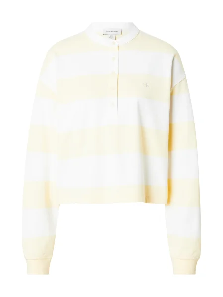 Calvin Klein Jeans Tricou VARSITY galben pastel alb
