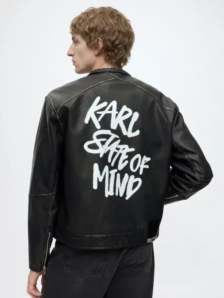 KARL LAGERFELD JEANS Prechodná bunda Karlism čierna biela