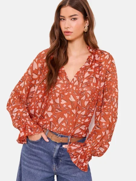 Lipsy Bluză roz / roșu ruginiu negru