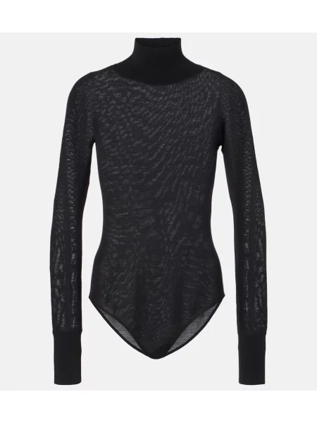 Body Alaïa transparente negru