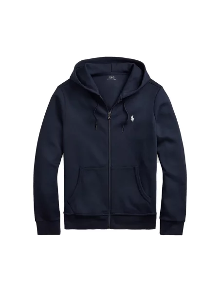 Lniana bluza z kapturem Ralph Lauren granatowa