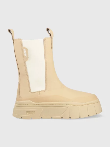 Puma ghete chelsea de piele Mayze Stack bej