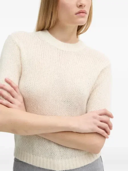 Top Joop! cu decolteu rotund scurt alb