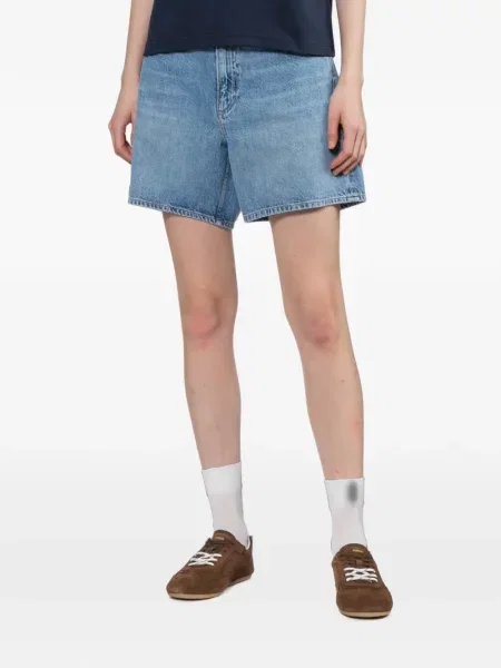 Blugi drepți Rag & Bone cu talie înaltă albastru