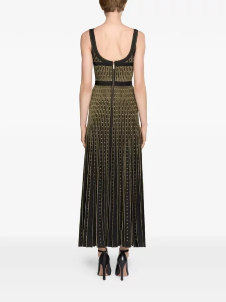 Rochie midi Elie Saab cu decolteu în V negru