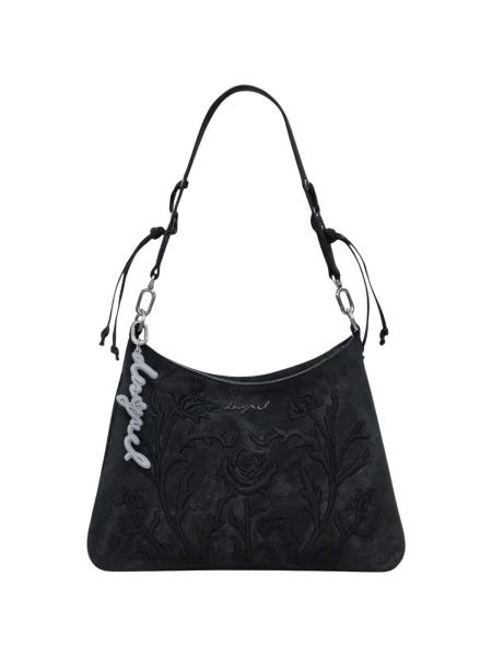 Kvetinová crossbody kabelka Desigual čierna
