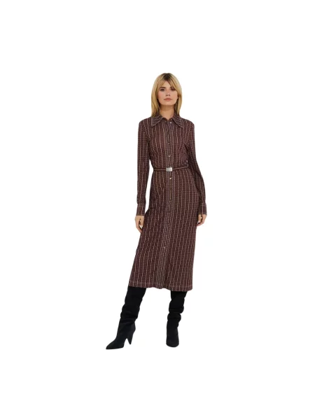 Sukienka maxi Tory Burch brązowa