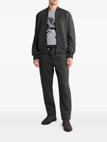 Pantaloni Etro din jacard alergare gri