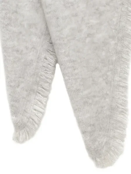 Fular Isabel Marant cu franjuri gri