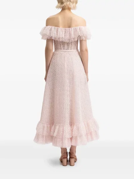 Rochie Gemy Maalouf cu volane de costum roz