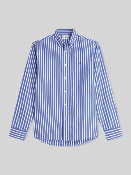 Koszula casualowa o kroju regular fit z czystej bawełny Tommy Hilfiger granatowa