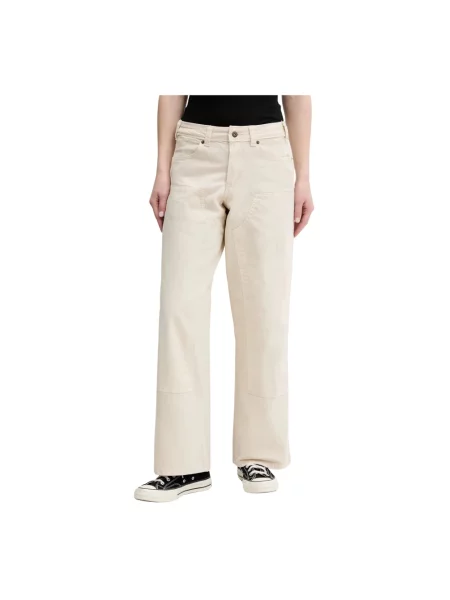 Szerokie jeansy Dickies beżowe