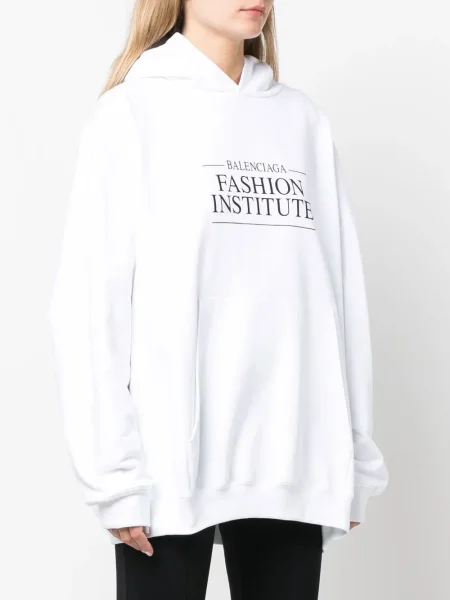 Hanorac cu glugă Balenciaga cu imagine alb