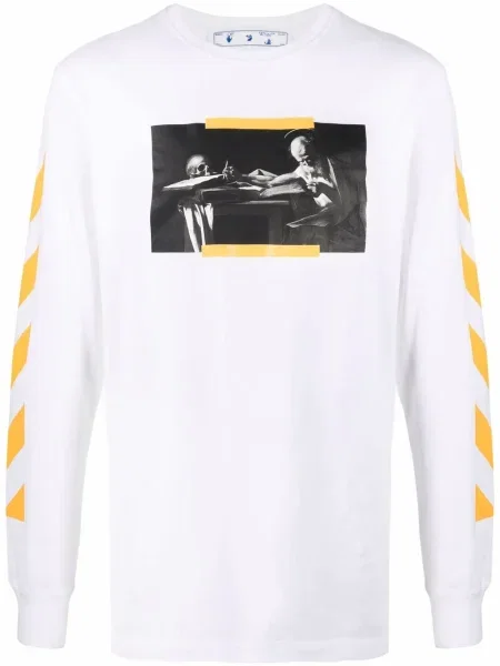 Tricou Off-white cu imagine alb