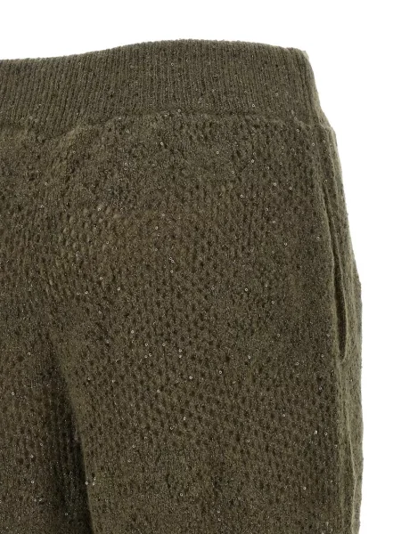 Pantaloni Brunello Cucinelli tricotate verde