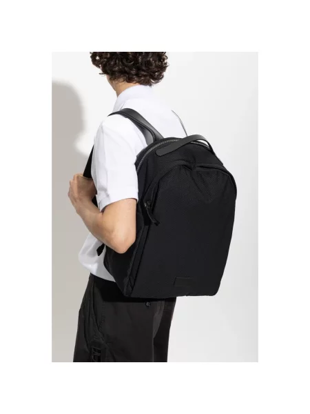 Torba Giorgio Armani skórzana z siateczki czarna