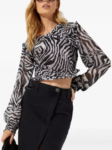 Bluză One Teaspoon cu model zebră negru