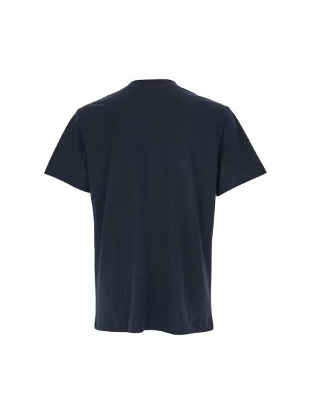 Koszulka A.p.c. z dżerseju z dekoltem w kształcie litery U niebieska