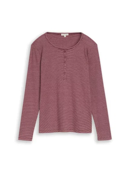TOM TAILOR Tricou roz pitaya alb