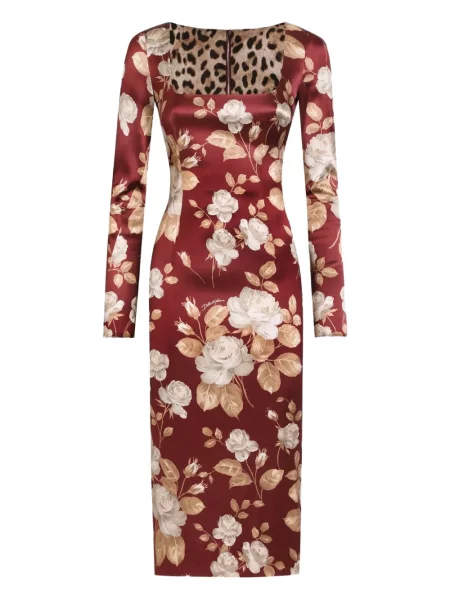 Rochie midi Dolce & Gabbana cu imagine până la genunchi de costum roz