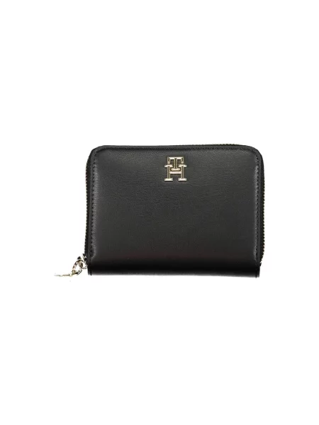 Lniany portfel Tommy Hilfiger czarny