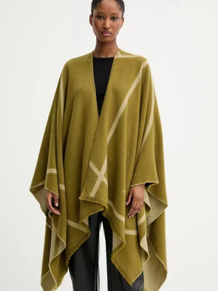 MM poncho de lână GIUDEA verde