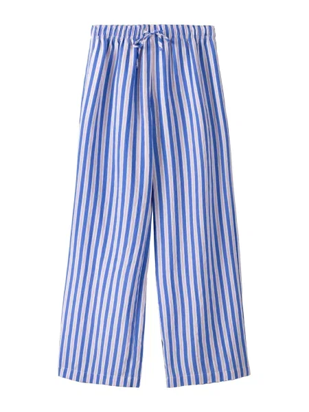 Bershka Hlače mornarska / svetlo roza bela